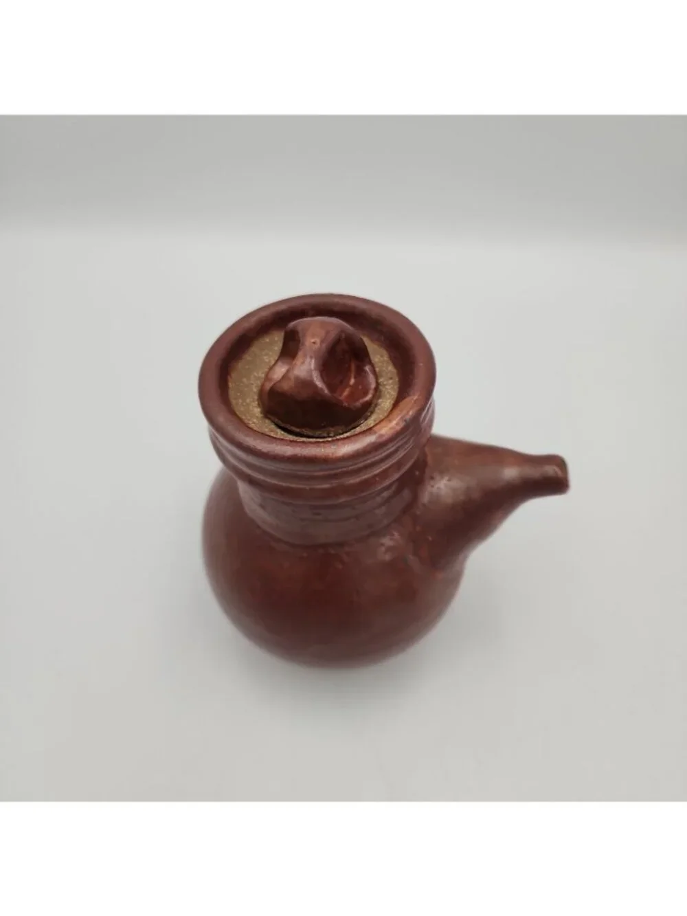 Vintage Japanese Ceramic Pottery Tea Pot Saki Oil Tamari Holder Handmade Stamped